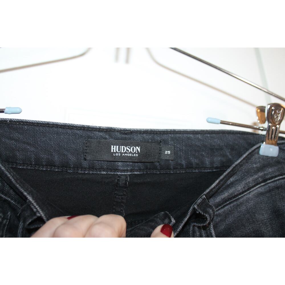 Hudson Black Nico Straight Leg Raw Hem Jeans sz 25 - Picture 4 of 4